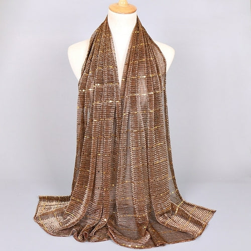 Shimmering Muslim Foulard Scarf for Women