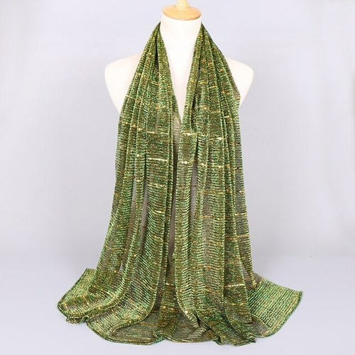 Shimmering Muslim Foulard Scarf for Women