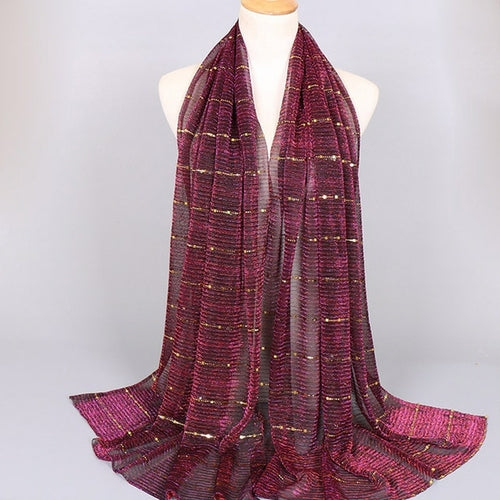 Shimmering Muslim Foulard Scarf for Women