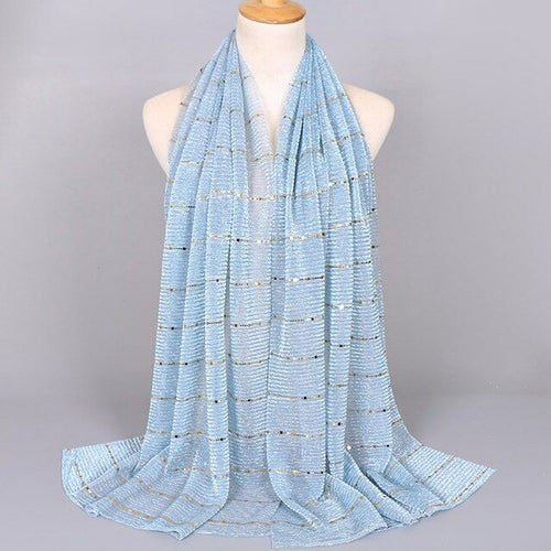 Shimmering Muslim Foulard Scarf for Women