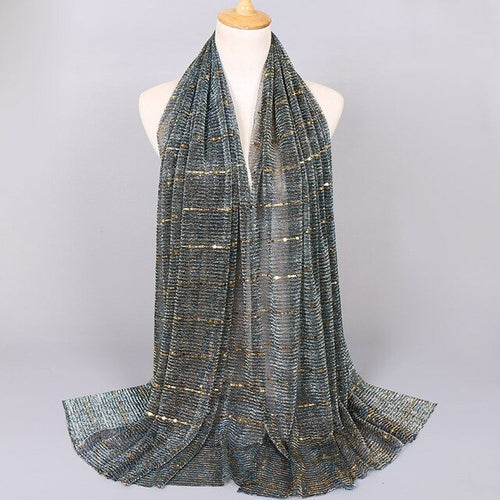 Shimmering Muslim Foulard Scarf for Women