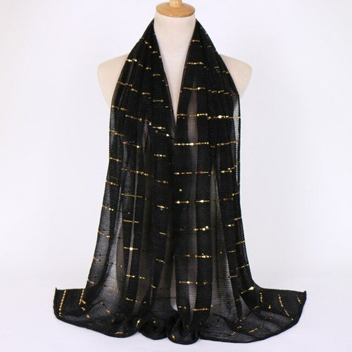 Shimmering Muslim Foulard Scarf for Women