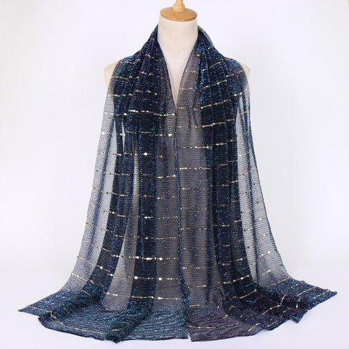 Shimmering Muslim Foulard Scarf for Women