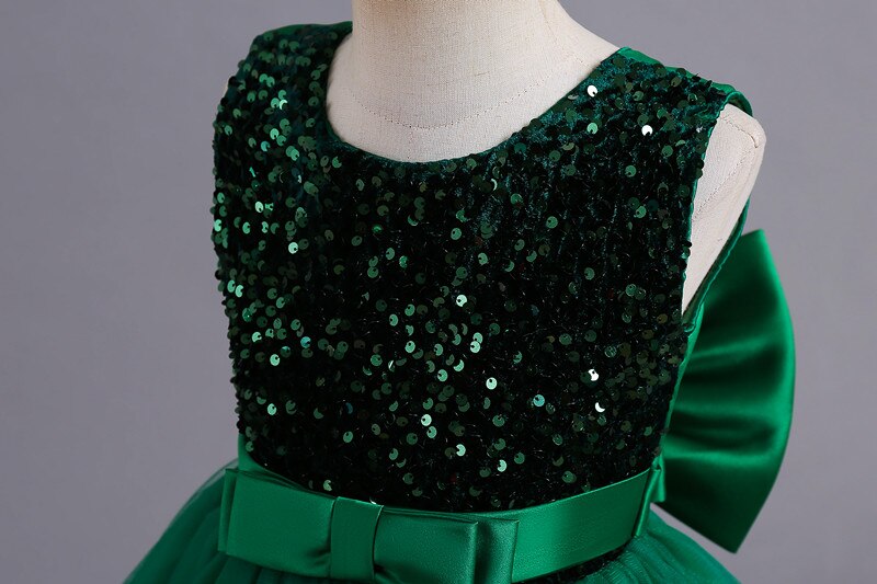 Luxurious Teen Girl Sequin Shiny Formal Evening Party Dress