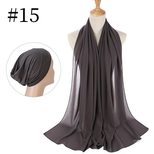 "The Finest Hijab Set - Heavy Chiffon Hijab and Matching Scarf for the Perfect Coordinated Look"