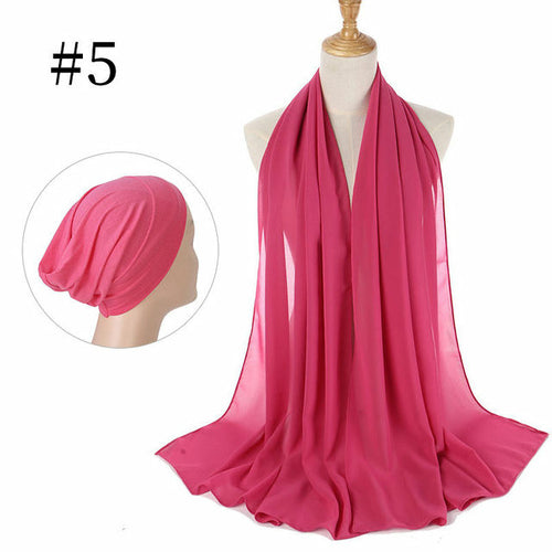 "The Finest Hijab Set - Heavy Chiffon Hijab and Matching Scarf for the Perfect Coordinated Look"