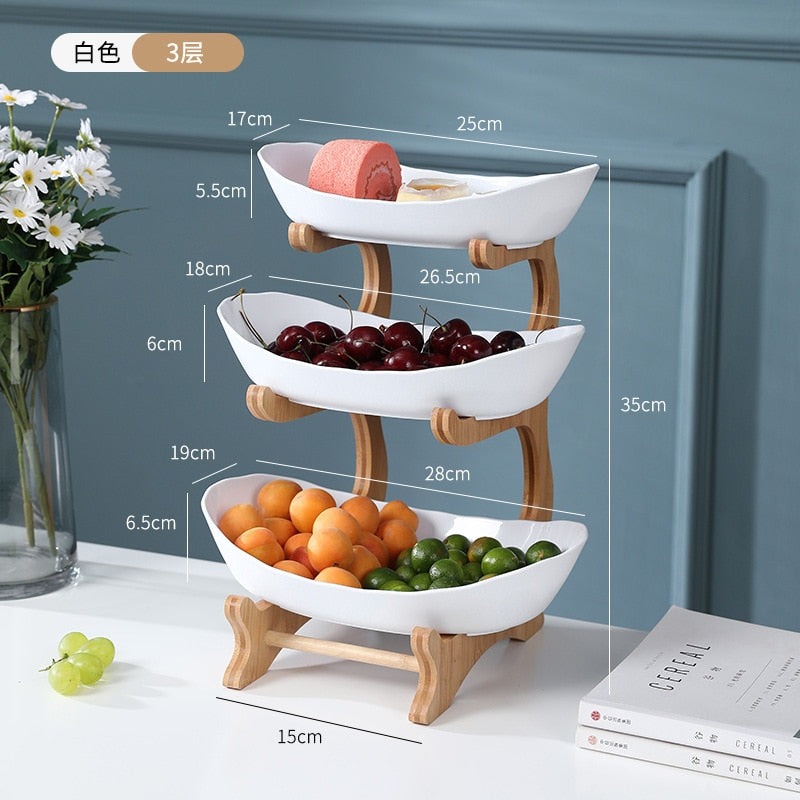 Creative Modern Three-Layer Fruit Plate for Living Room and Home Décor