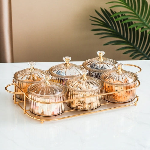 Nordic Style Transparent Round Fruit Dish for Dried Fruit and Snack Presentation