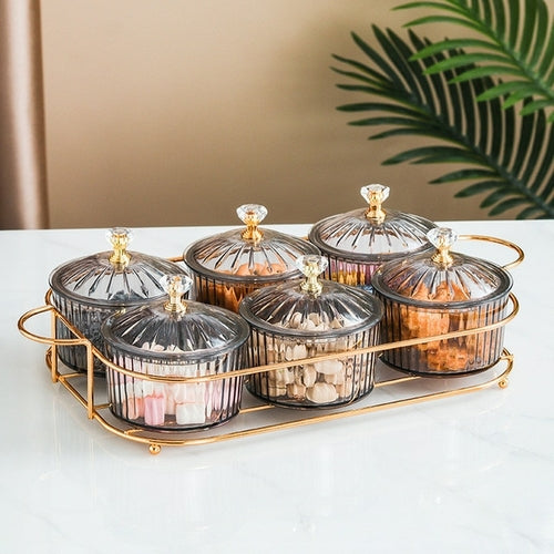 Nordic Style Transparent Round Fruit Dish for Dried Fruit and Snack Presentation