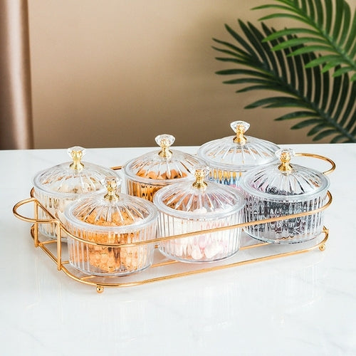 Nordic Style Transparent Round Fruit Dish for Dried Fruit and Snack Presentation