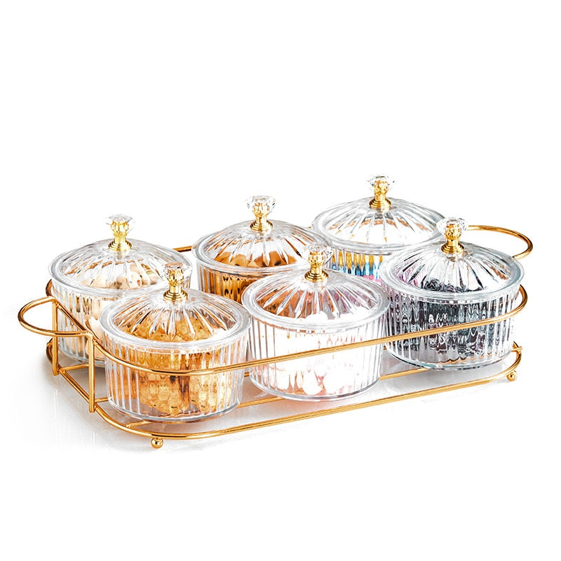 Nordic Style Transparent Round Fruit Dish for Dried Fruit and Snack Presentation