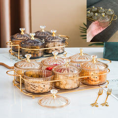 Nordic Style Transparent Round Fruit Dish for Dried Fruit and Snack Presentation