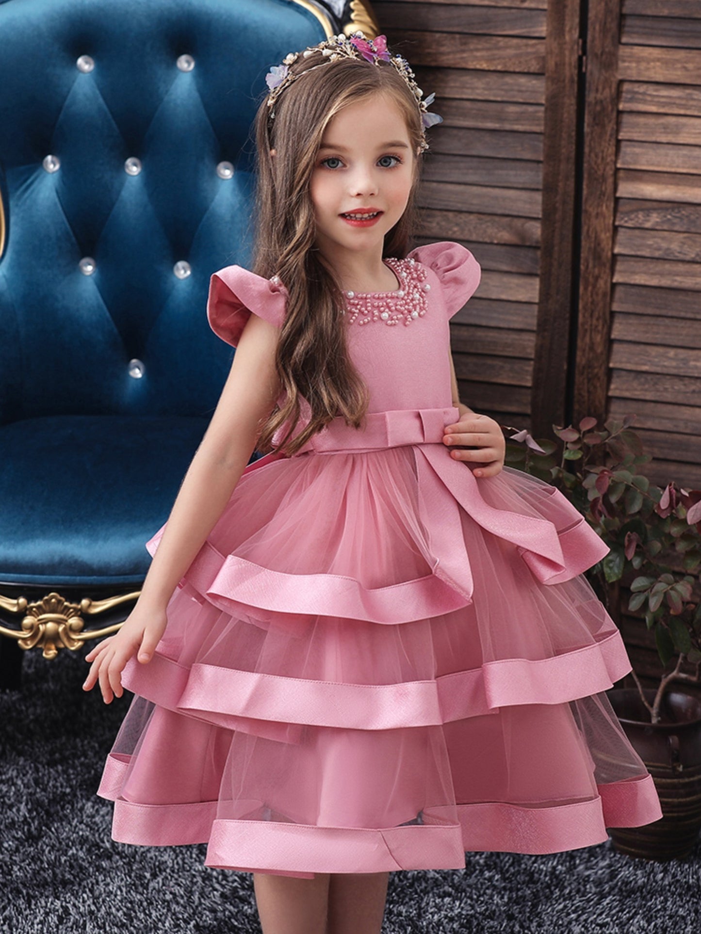 Elegant Mesh Princess Dress for Girls