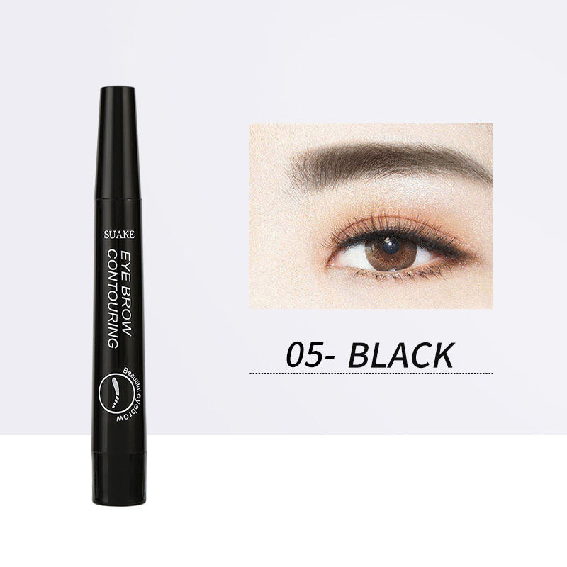 4 Fork Lines Sweat-proof Eyebrow Eyeliner Waterproof Pencil Set