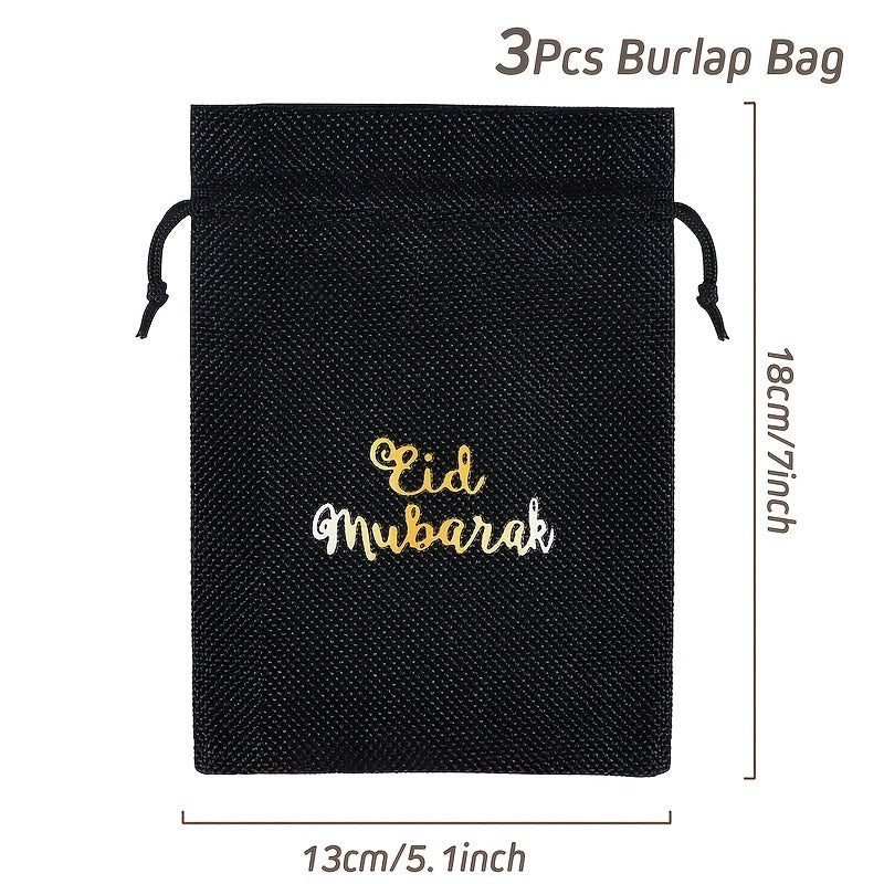 3pcs Ramadan Theme Cloth Bag Decoration Set