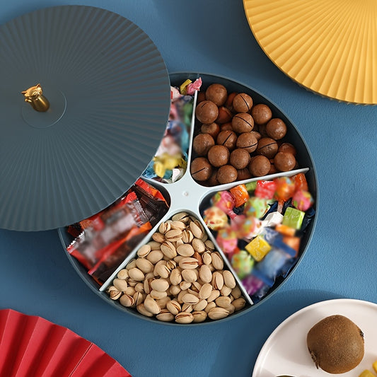 5-Compartment Serving Platter for Dried Fruits, Snacks, and More