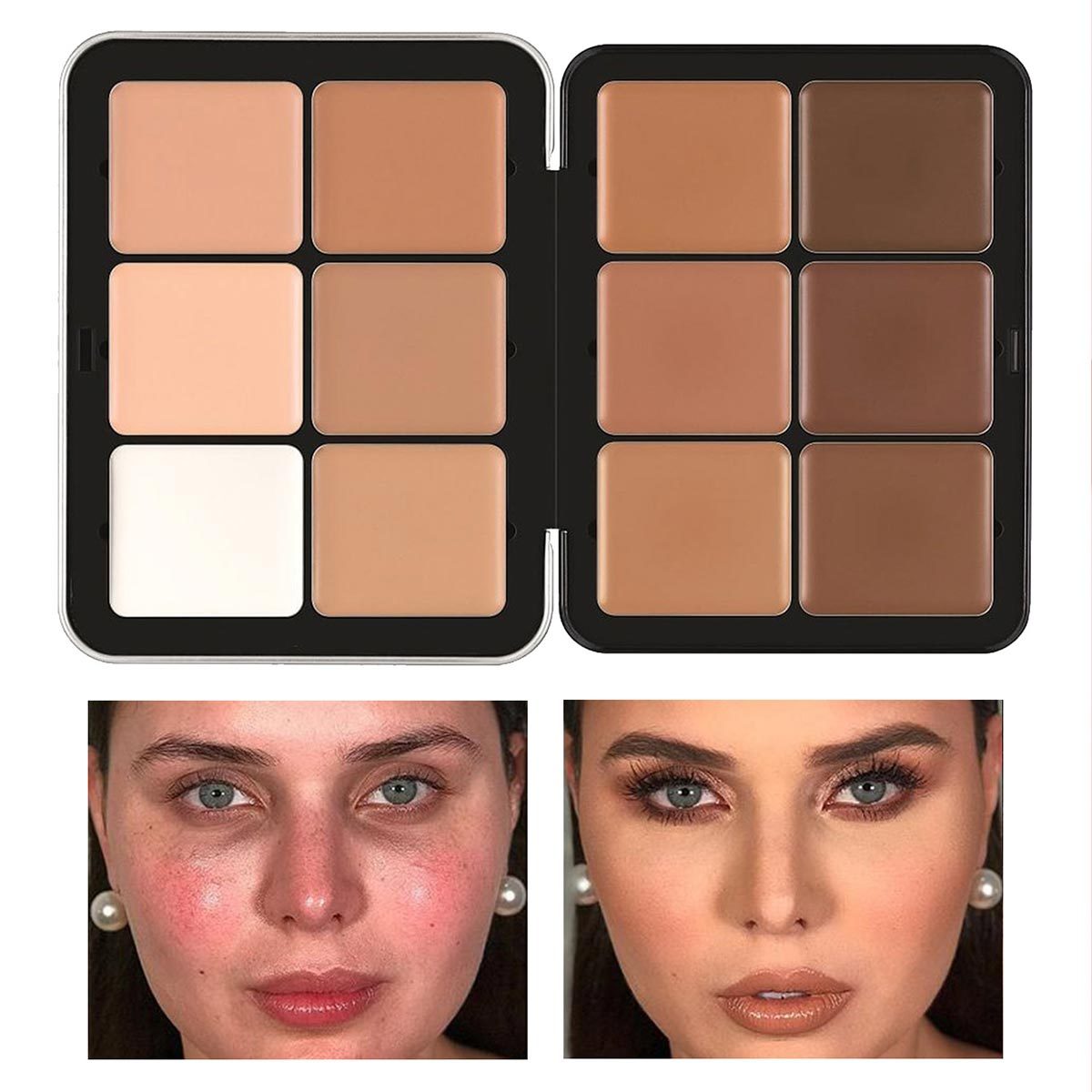 12-Color Concealer Palette: Correcting and Long-Wearing Full Coverage Makeup