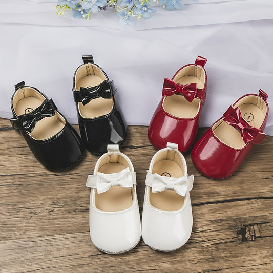 Baby Soft-soled Mary Jane Shoes with Bow Decor