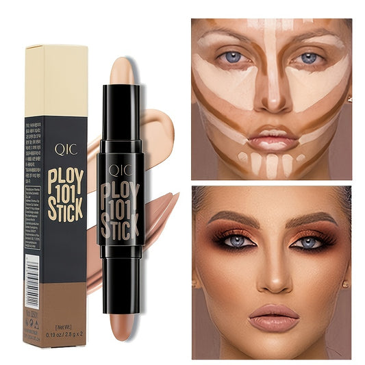 2-in-1 Concealer Sticks: 3D High Gloss, Long Lasting, Natural, Waterproof, Whitening, Contouring, Facial Care, and Makeup Tool