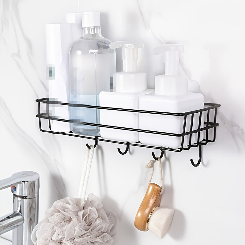 Professional 1PC Bathroom Storage Rack with Hooks