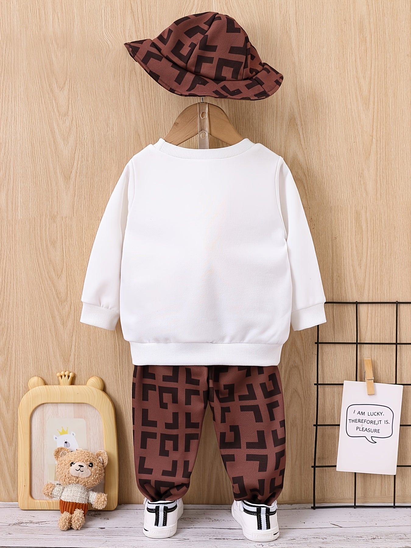 Boy's Hooded Color Block Suit Set with Hat