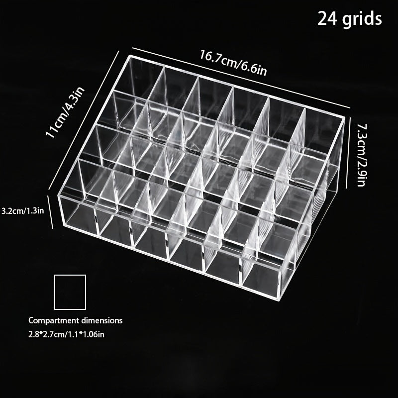 Acrylic Lipstick Organizer: 9/18/24/36 Grids for Convenient Storage and Display of Lipsticks, Nail Polish and More