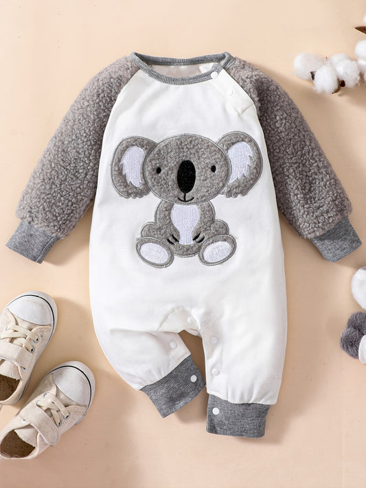 Newborn Infant Cartoon Koala Embroidery Rompe