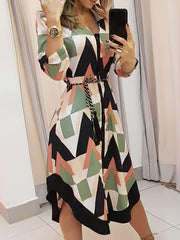 Women's Elegant Summer High Waist Floral Print Maxi Dress