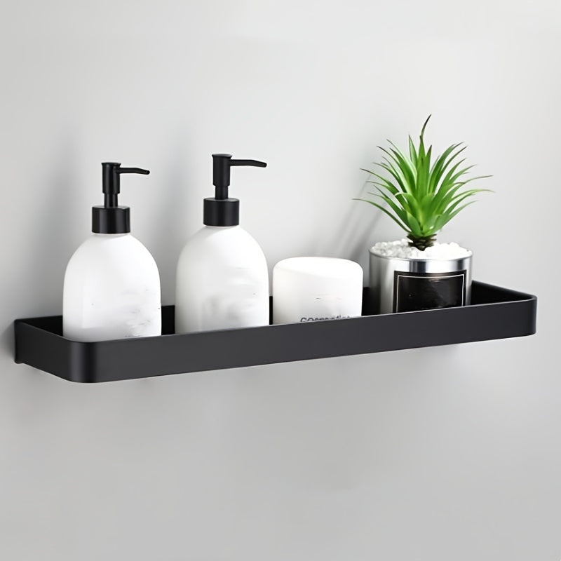 Bathroom Black Shelf with Towel Bar