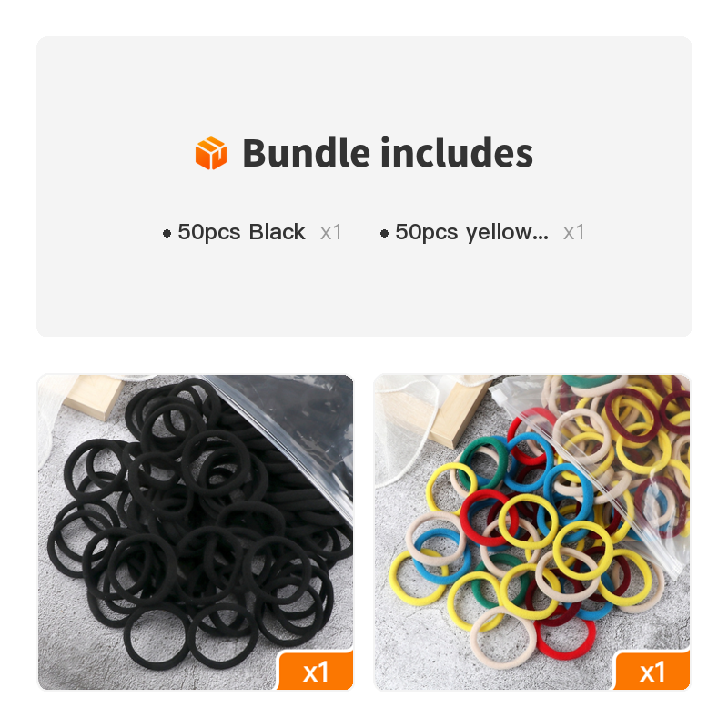 50PCS Solid Color Hairbands