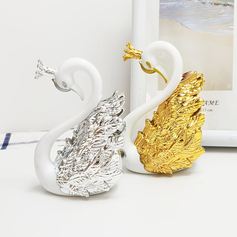 Minimalist Couple Crown Swan Cake Decorations