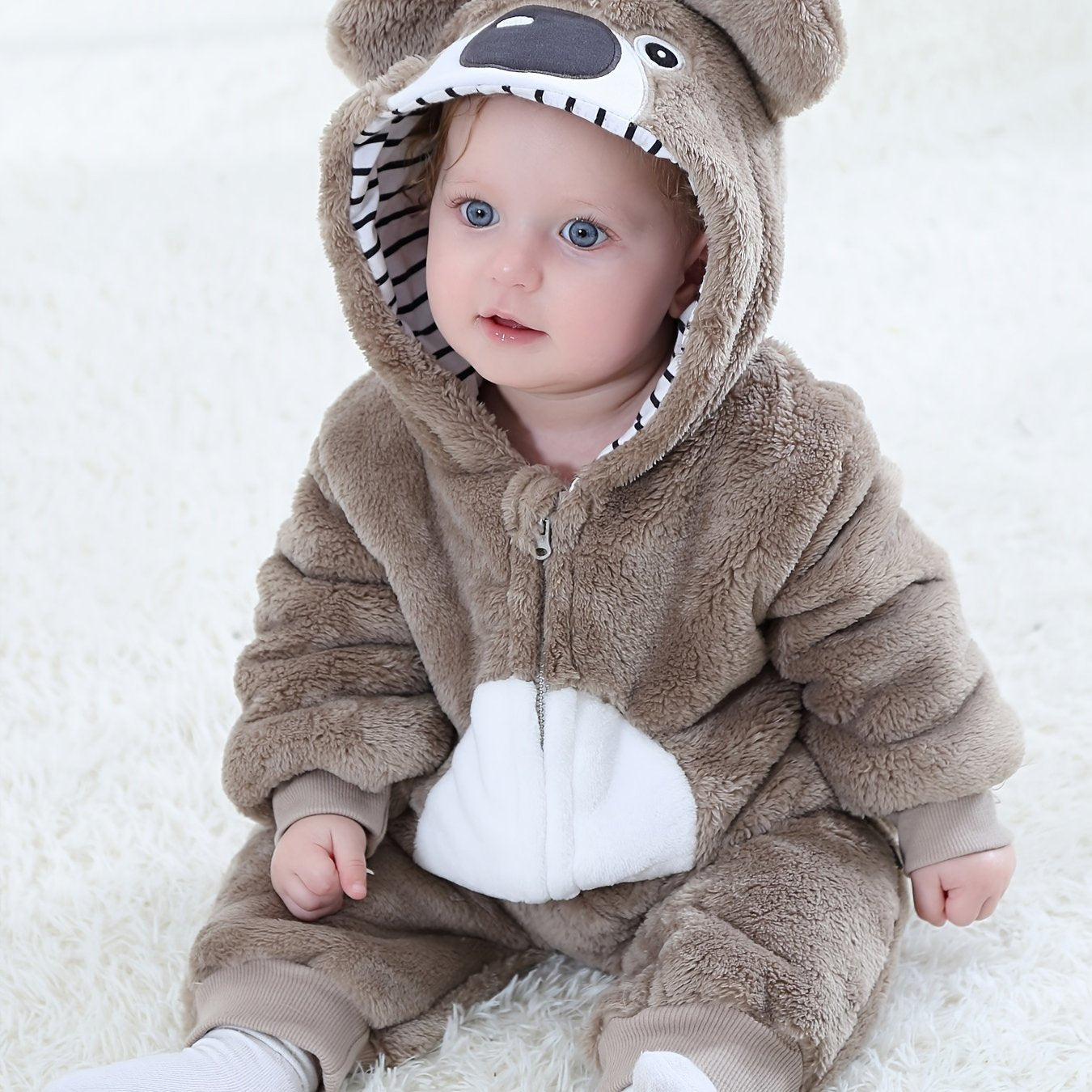 Newborn Infant Cute Bear Hooded Romper