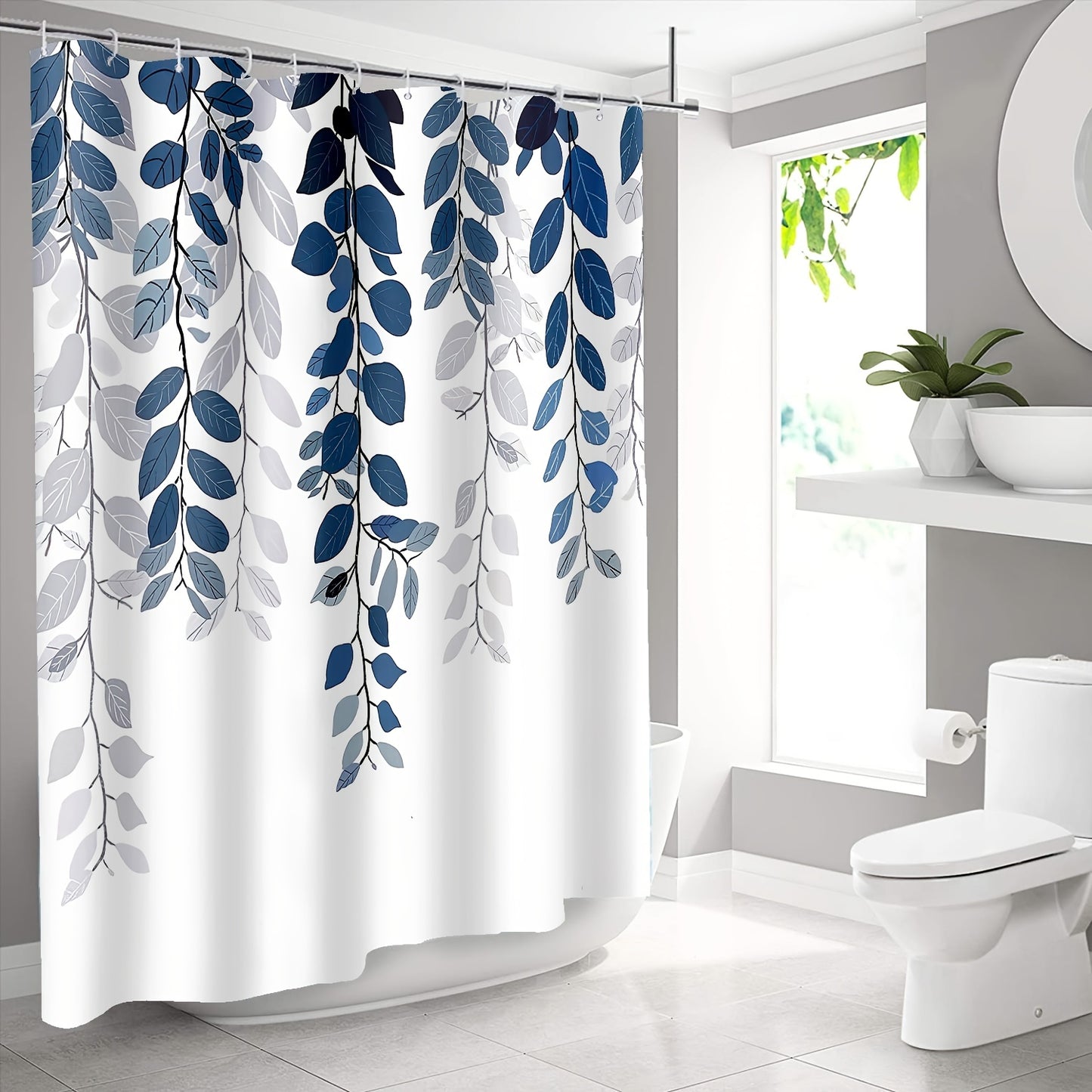 Blue Eucalyptus Shower Curtain