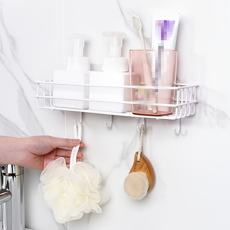 Professional 1PC Bathroom Storage Rack with Hooks