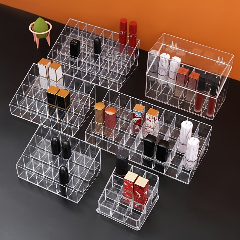 Acrylic Lipstick Organizer: 9/18/24/36 Grids for Convenient Storage and Display of Lipsticks, Nail Polish and More