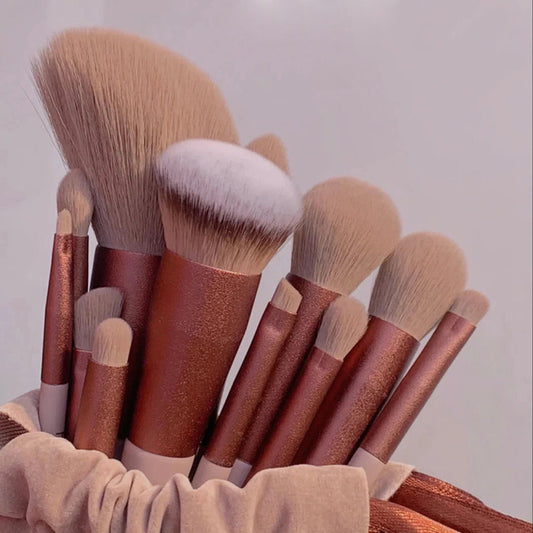 13-Piece Professional Makeup Brush Set: Essential Tools for Eyeshadow, Blush, and More