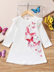 Girls Ruffle Butterfly Print Dress - A Fun and Stylish Outfit for Kids