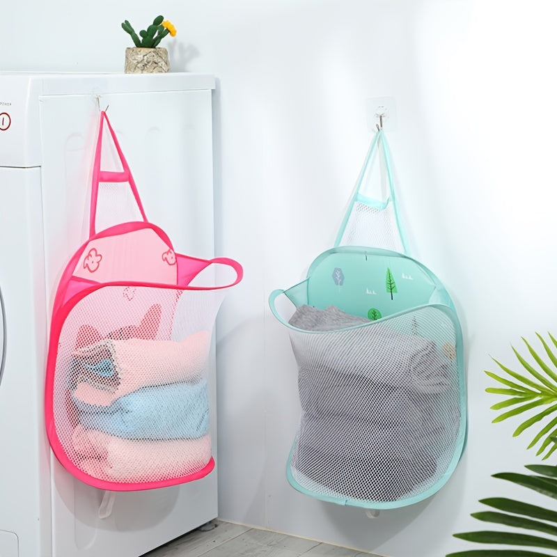 1pc Folding Wall Mounted Dirty Clothes Basket