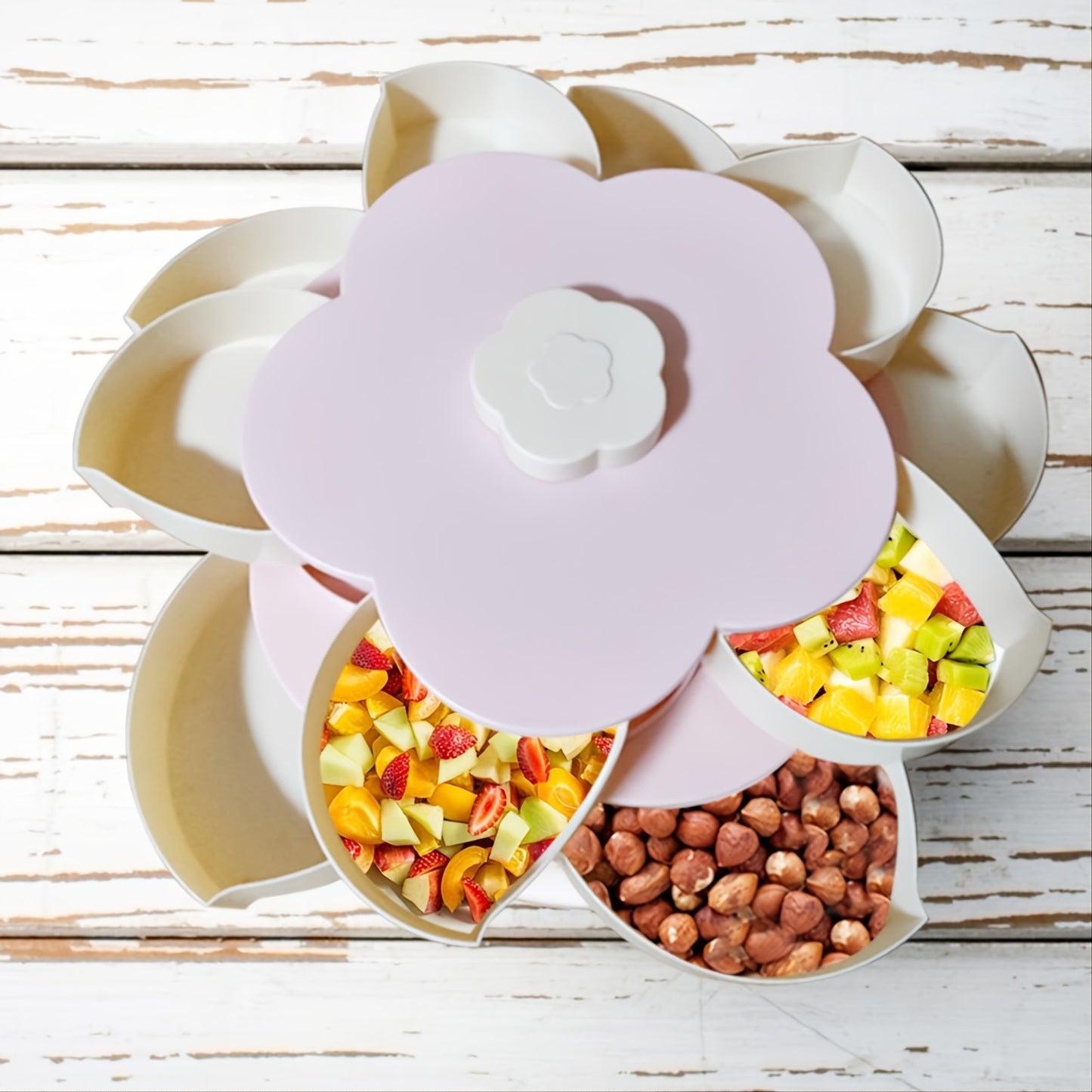 1-Piece 2-Layer Snack Box Candy Dish