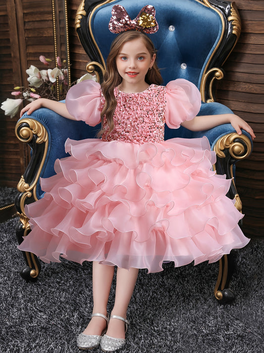 Cute Elegant Puff Sleeve Mesh Princess Dress