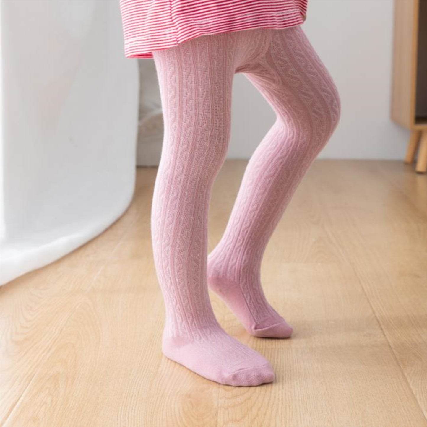 Cable Knit Tights for Baby Girls