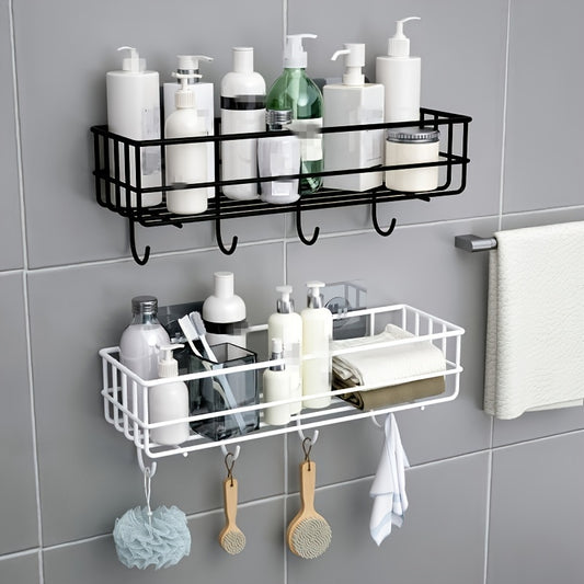 Professional 1PC Bathroom Storage Rack with Hooks