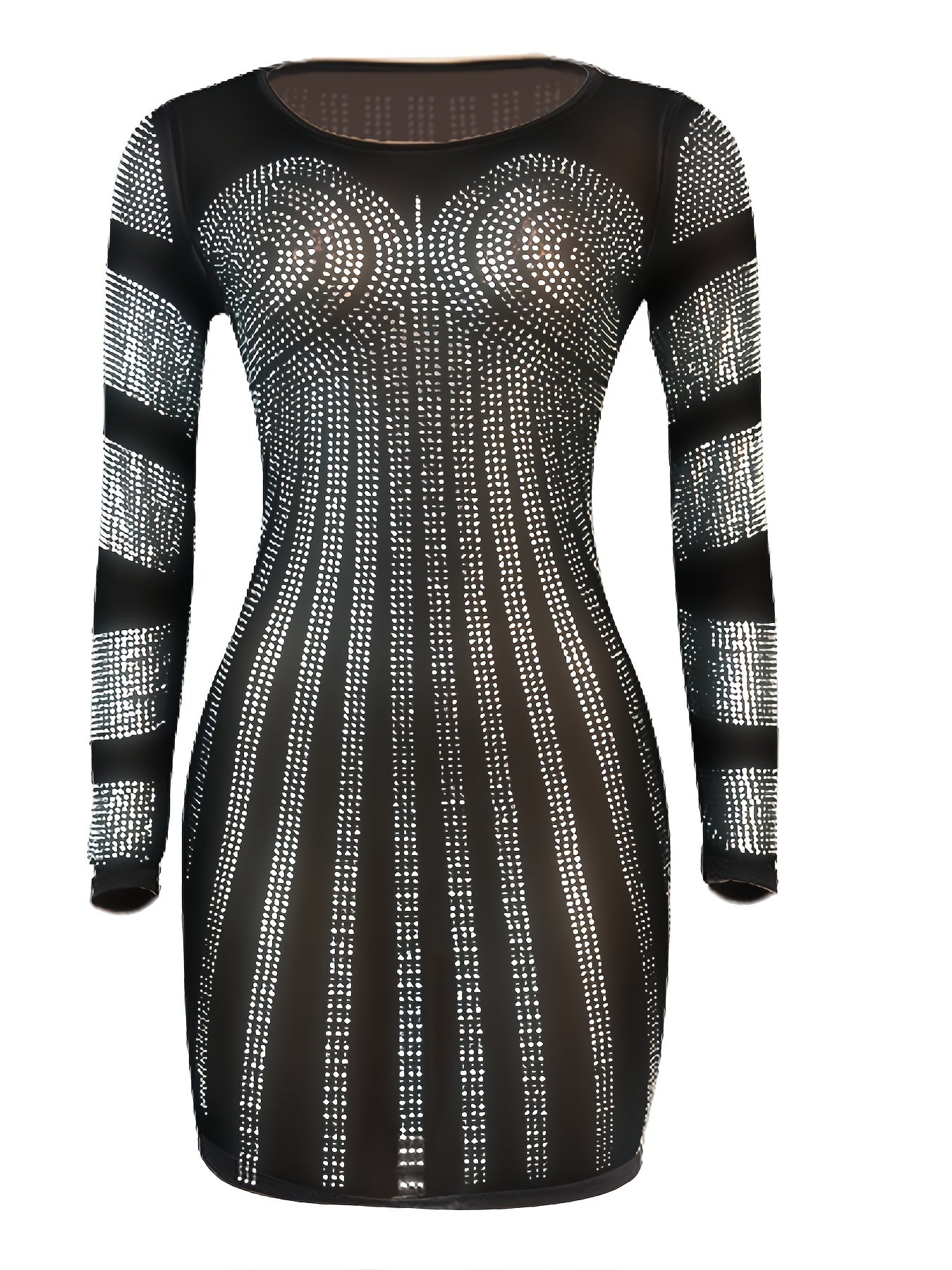 Women's Sexy Beaded Mesh Bodycon Dress