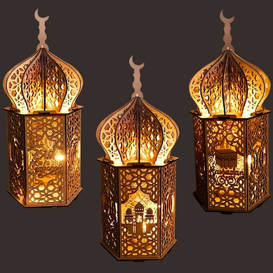 Eid Wooden Lighthouse Palace Decoration - Creative Holiday and Birthday Party Room Decor Accessory