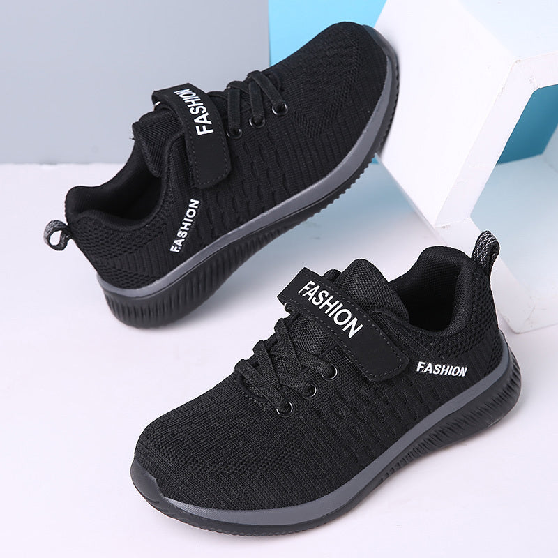 Toddler Kids Boys Breathable Black Sneakers Shoes