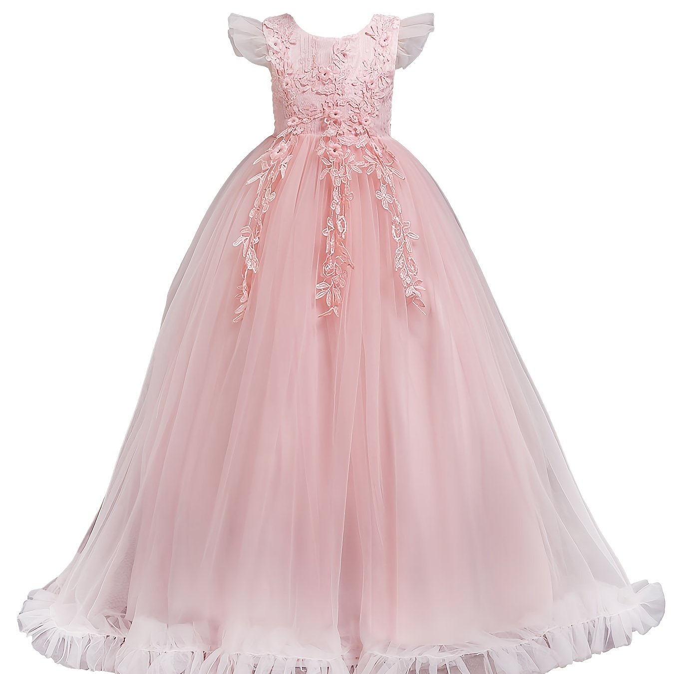 Girls Princess Flower Girls Dress for Pageant, Wedding, and Piano Performances