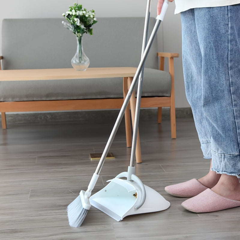 Dustpan and Broom Set - Household Cleaning Solution with Handheld Long Handle Broom