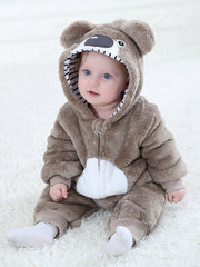 Newborn Infant Cute Bear Hooded Romper